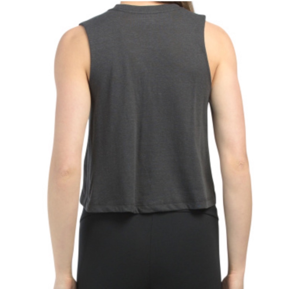 Spiritual Gangster Peace Love Light Crop Tank Top XL Graphic Yoga Tee Gray - Picture 4 of 9